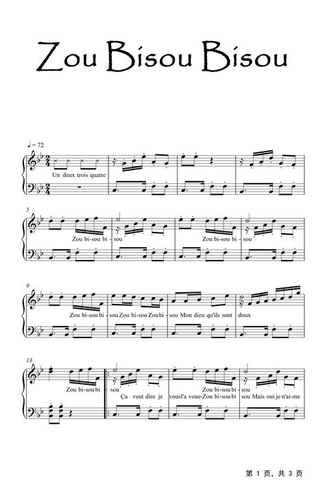 Zou bisou bisou sheet music Ebook PDF