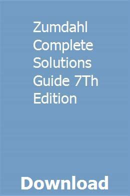 Zumdahl Complete Solutions Guide 7th Edition Pdf Epub