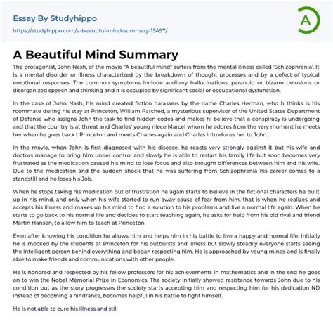a beautiful mind summary paper Kindle Editon
