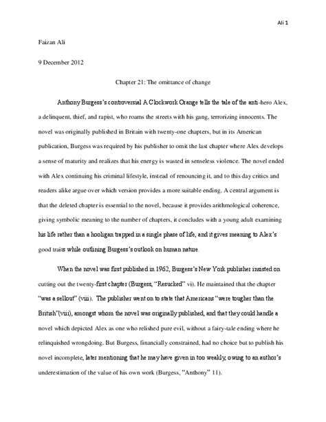 a clockwork orange chapter 21 summary Kindle Editon