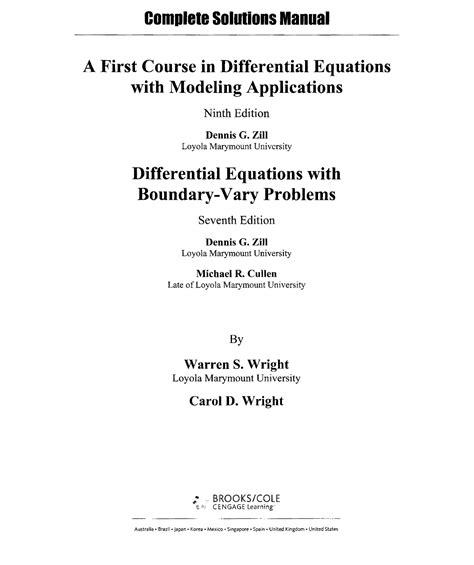 a course in ordinary differential equations solutions manual PDF