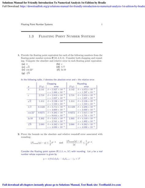 a friendly introduction to numerical analysis solutions Reader