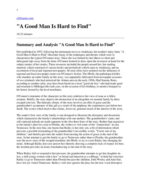 a good man is hard to find full text pdf Doc