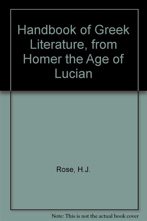 a handbook of greek literature from homer to the age of lucian Doc
