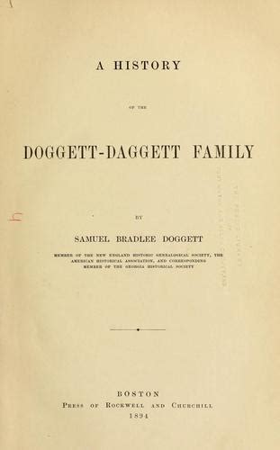 a history of the doggett daggett family Doc