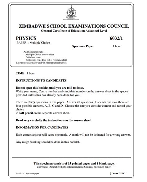 a level zimsec physics exam papers Reader