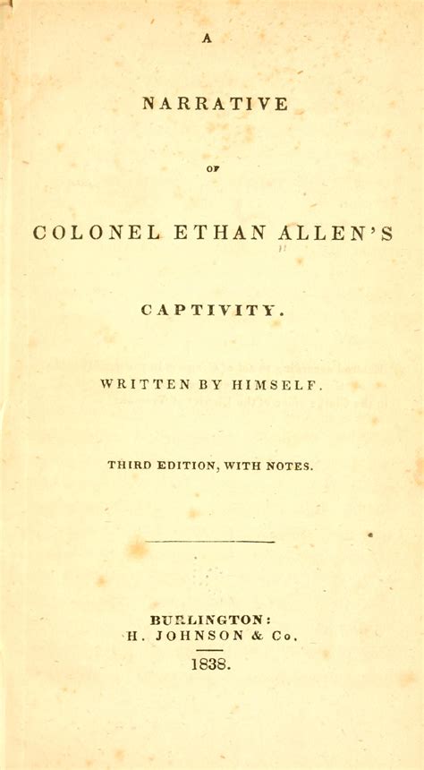a narrative of colonel ethan allens captivity Kindle Editon