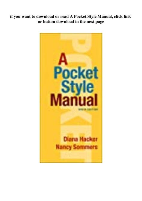 a pocket style manual 6th edition pdf download Reader