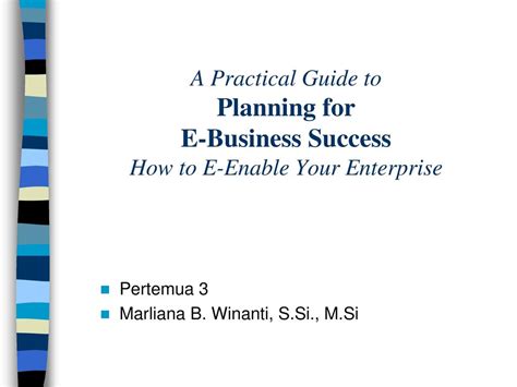 a practical guide to planning for e business success how to e enable your enterprise Epub