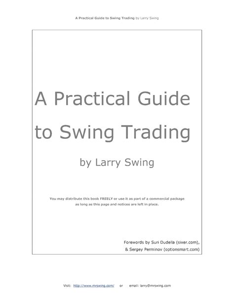 a practical guide to swing trading pdf Epub