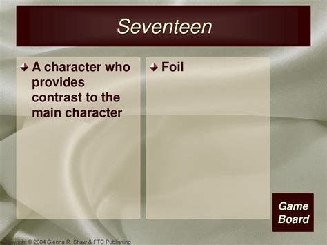 a provides contrast with the main character