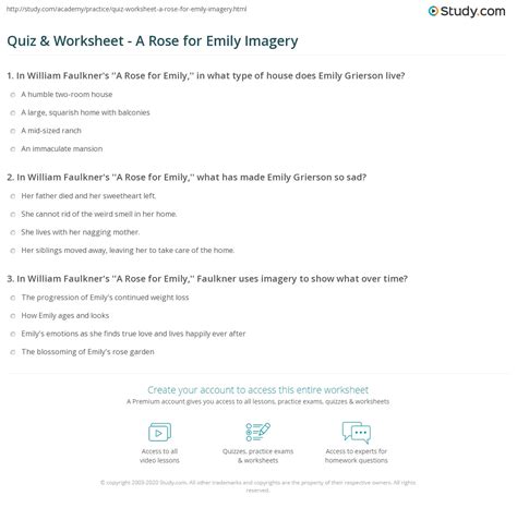 a rose for emily worksheet answers Epub