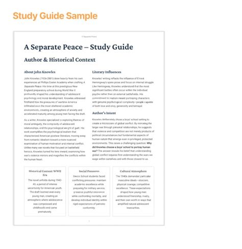 a separate peace answers to study guide PDF