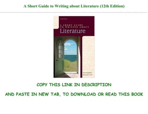 a short guide to writing about literature 12th edition Doc