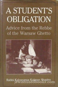 a students obligation advice from the rebbe of the warsaw ghetto PDF