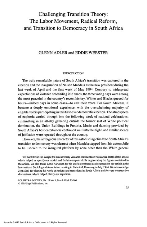 a theory of the labor movement Epub