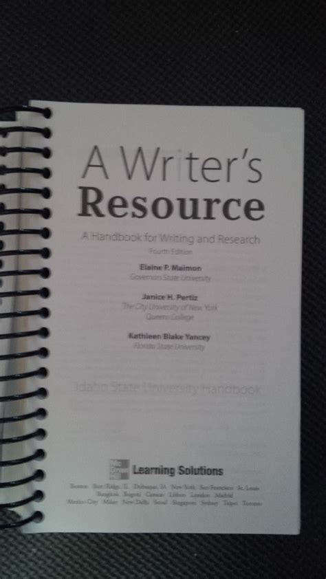 a writers resource spiral student edition Reader