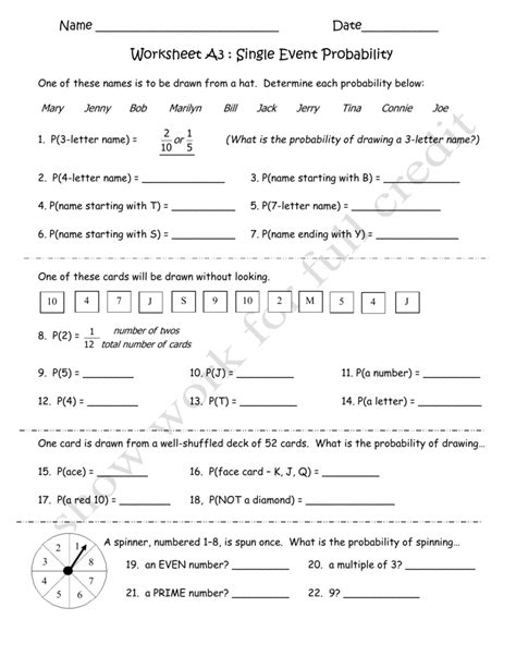 a3 single event probability answers Kindle Editon