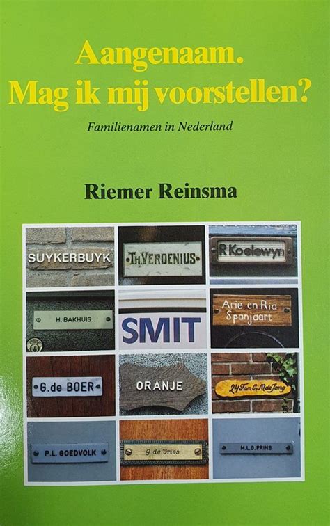 aangenaam mag ik mij voorstellen familienamen in nederland PDF