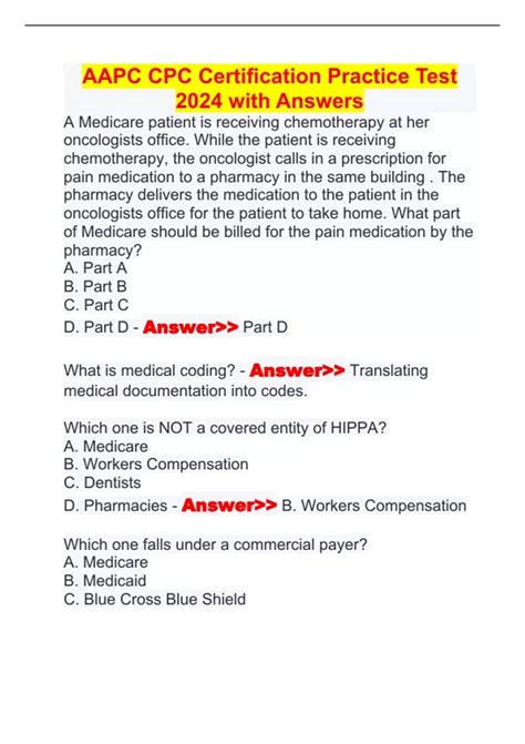 aapc practice exam answer key Doc