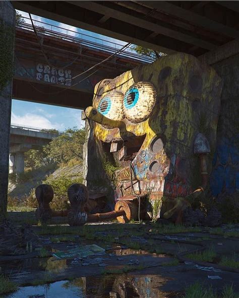 abandoned robots art spungbob