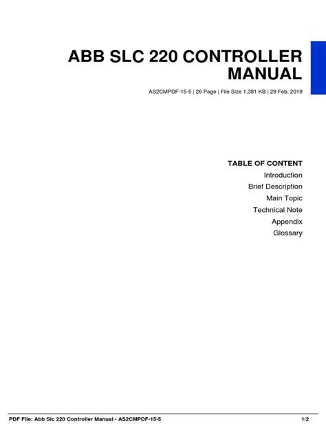 abb slc 220 controller manual Reader