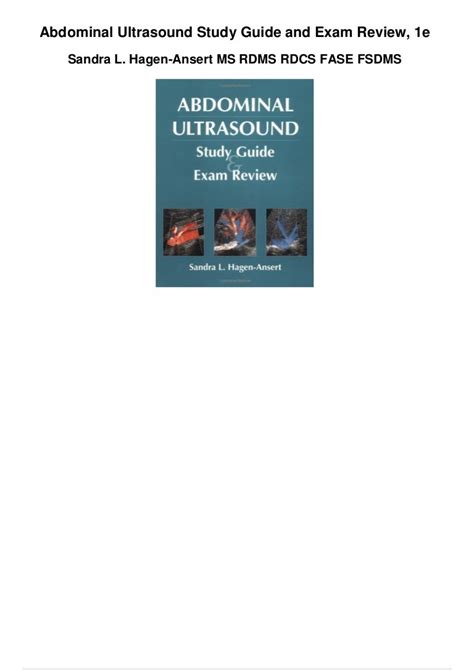 abdominal ultrasound study guide and exam review 1e Doc