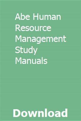 abe human resource management study manuals PDF