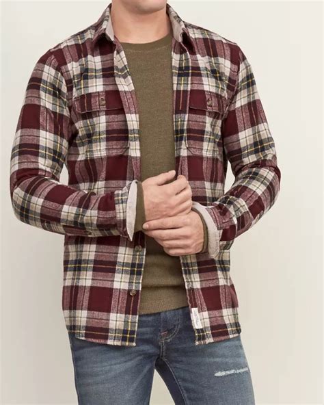 abercrombie mens flannel shirts