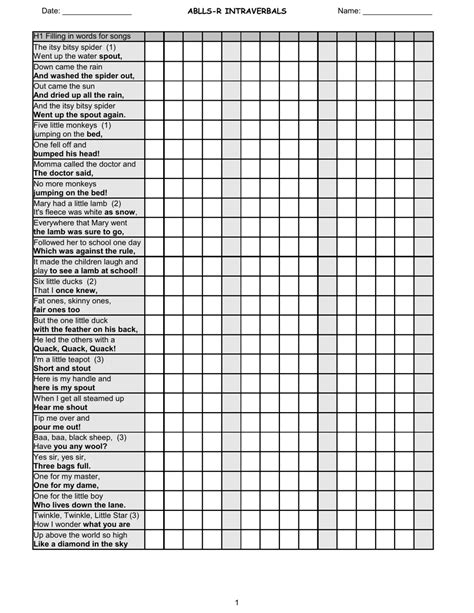 ablls r intraverbals tracking sheets Reader