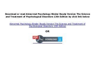 abnormal psychology binder ready version Ebook Epub