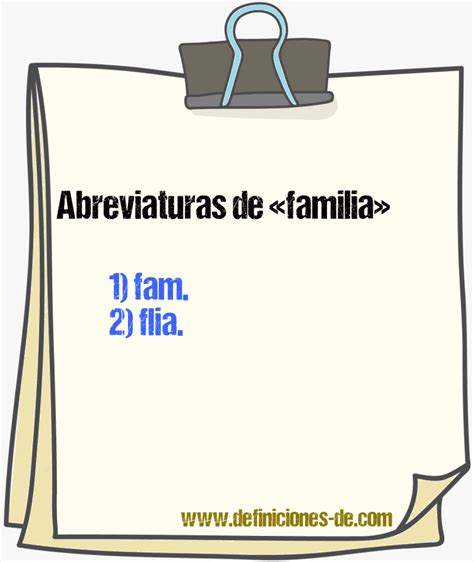 abreviatura de familia