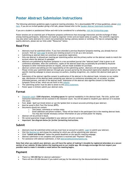 abstract submission guidelines and instructions Doc