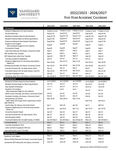 academic calendar vanderbilt