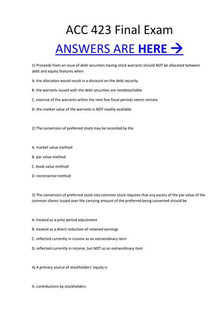 acc 423 final exam answers Kindle Editon