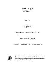 acca f4 interim assessment answers Kindle Editon