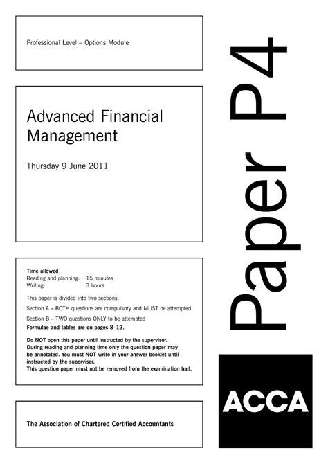 acca past papers june 2011 Doc