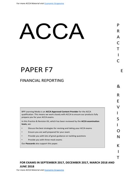 acca pilot paper 2013 f7 Reader