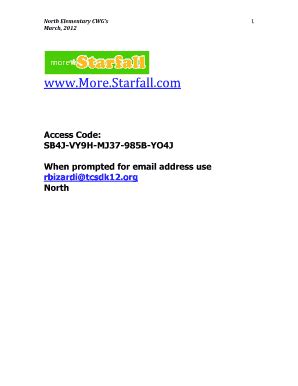 access code for starfall pdf Reader