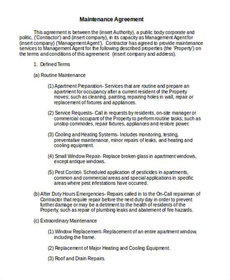 access control maintenance contract template pdf PDF