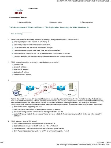 accessing the wan final exam answers 2012 Doc