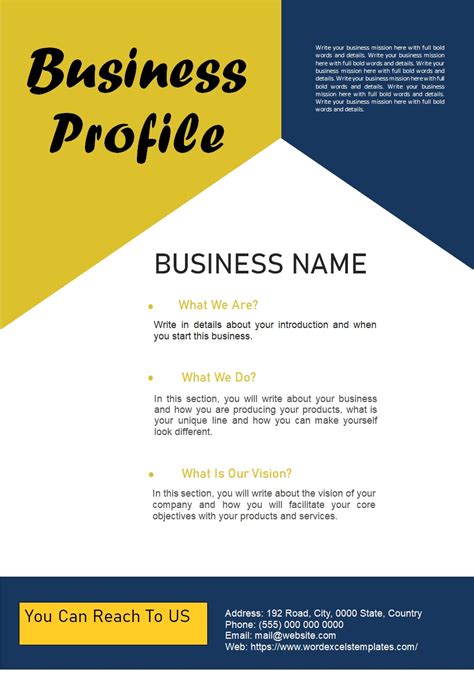 account profile templates PDF Doc