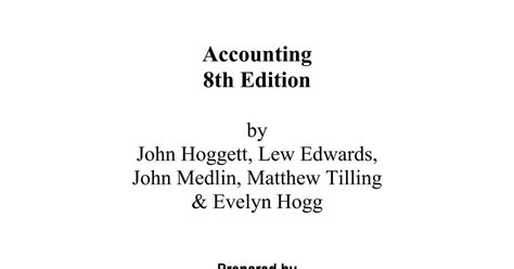 accounting 8th edition hoggett answers Epub