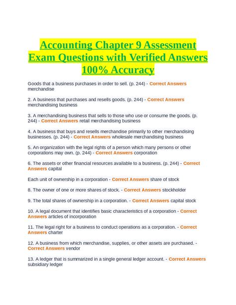 accounting chapter 9 test answers Kindle Editon