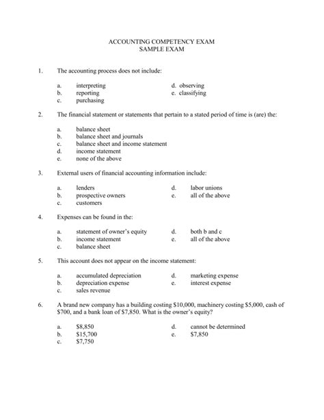 accounting competency exam study guide Epub