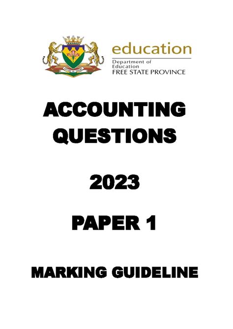 accounting examination question paper grade12 2014 Reader