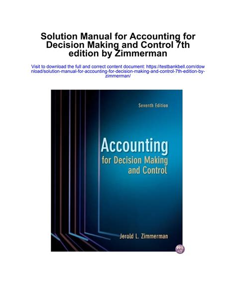 accounting for decision making and control 7th edition solutions Epub