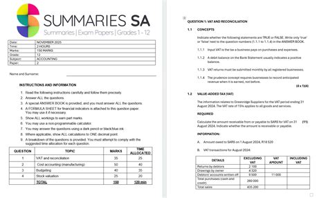 accounting grade 12 november 2012 question paper Doc