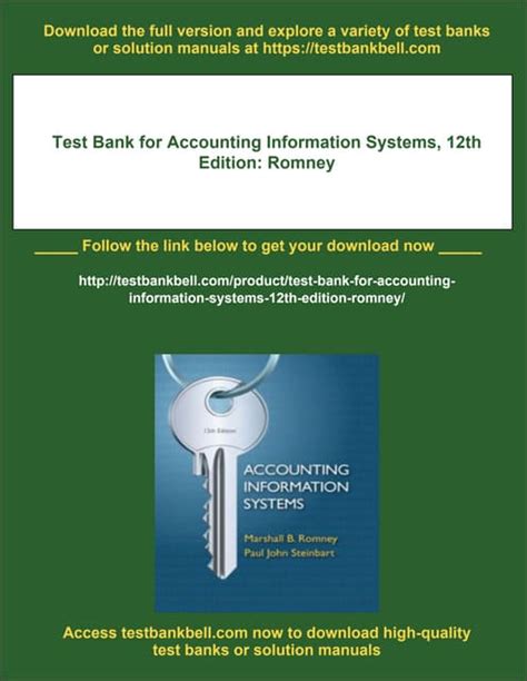 accounting information systems 12th edition test bank Kindle Editon
