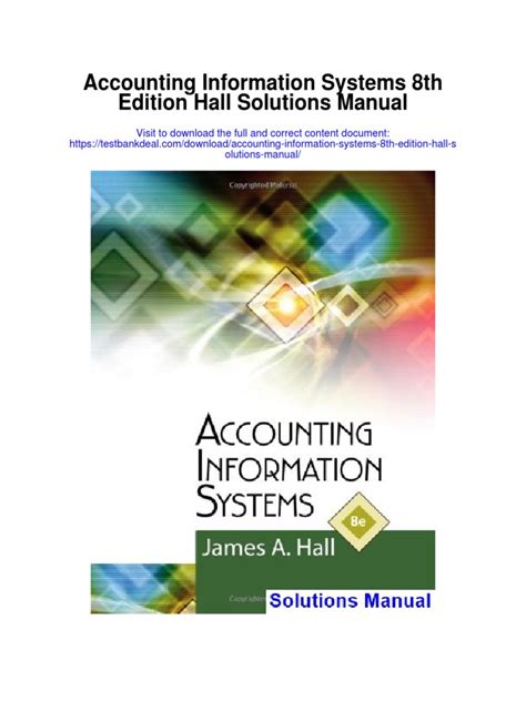 accounting information systems 8e hall solution manual Kindle Editon